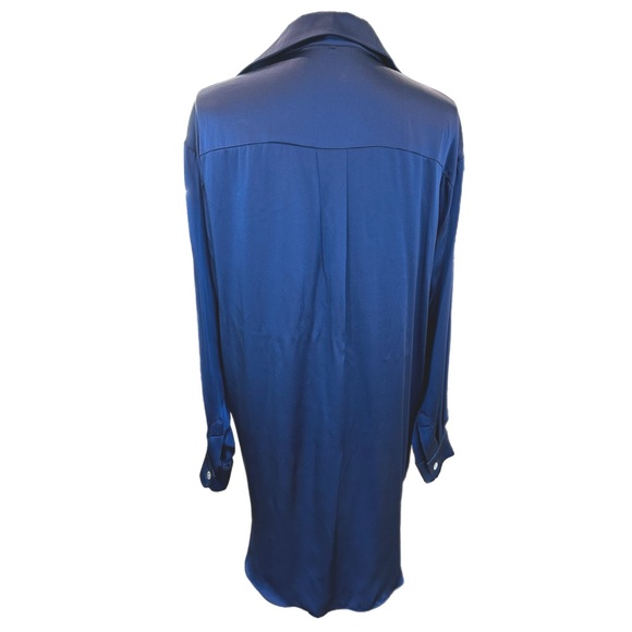 Maison de Papillon Jesse Silk Charmeuse Boyfriend Collared Shirt - Picture 2 of 3